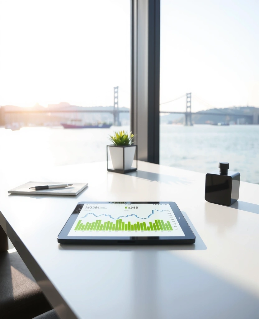 Economic data visualization on a professional device